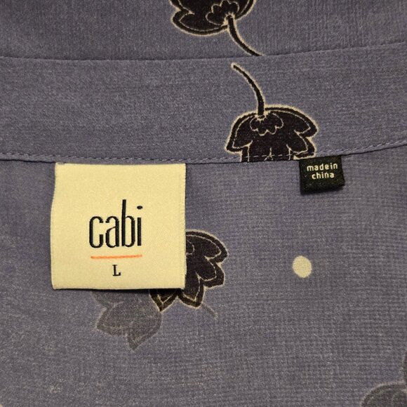 CAbi Crossover Blouse 2 Piece Violet Floral Sleeveless Top Style 5534 Size L - Picture 10 of 11